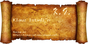 Klauz István névjegykártya